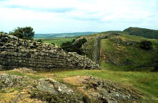Le mur de l'empereur Hadrien, en Grande-Bretagne
